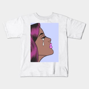 Pop Art Crying Girl Kids T-Shirt